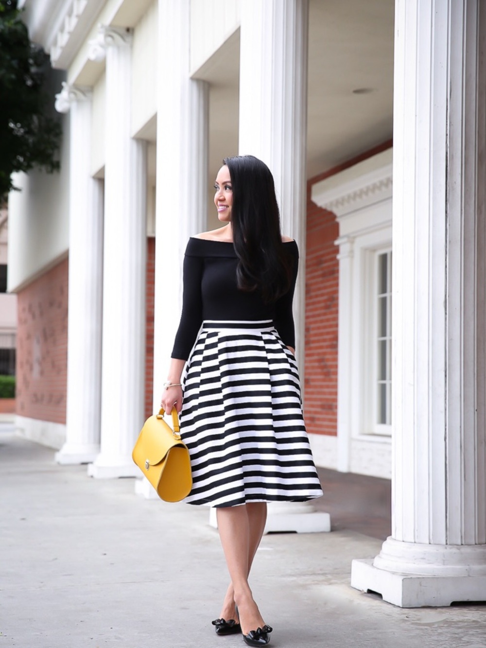 Black & White Stripe Skirt